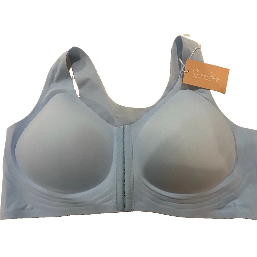 Luna Hug Embrace Your Curves Bra Size 5XL . Blue with Front Closure. NWT